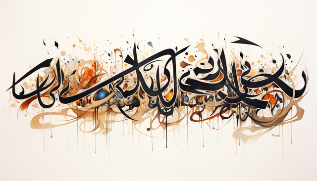 Alt Text: Bismillah in Arabic Calligraphy written in a traditional Arabic calligraphy style